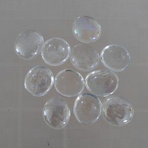Glass Stones - Two (2) Pounds Clear with White Tone